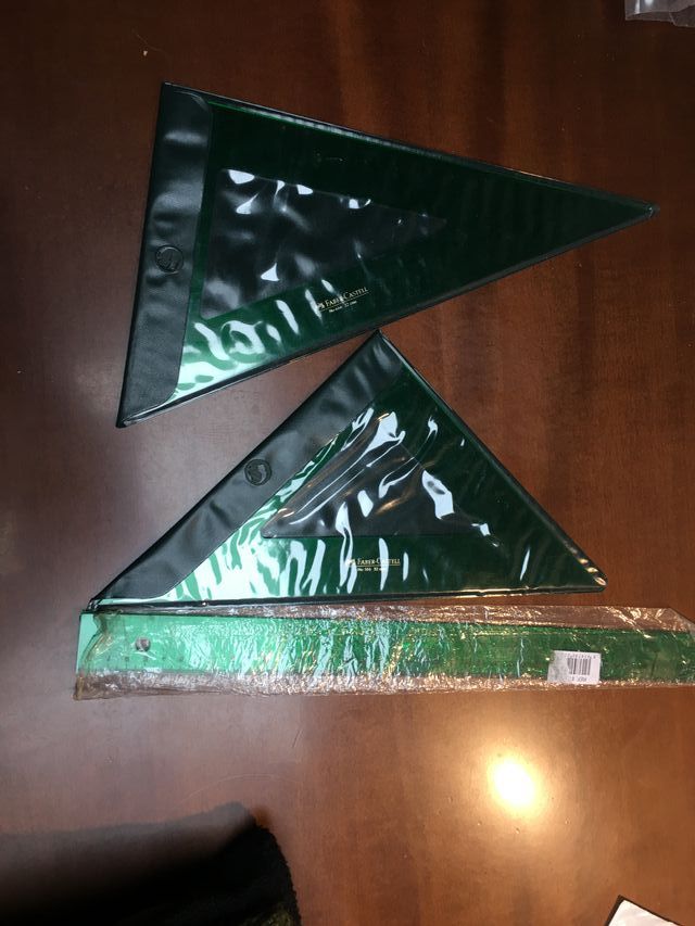 Escuadras y regla Faber-Castell