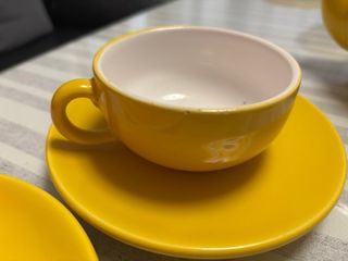 Juego té amarillo vintage
