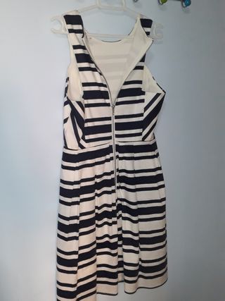 Vestido rayas blanco-negro, talla 38