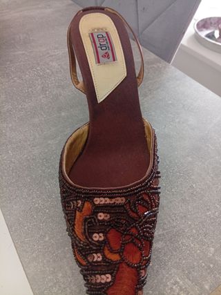 Zapatos drap tacón medio marrones