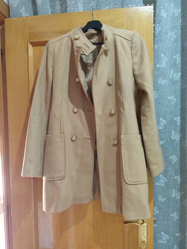 Abrigo pana mujer beige