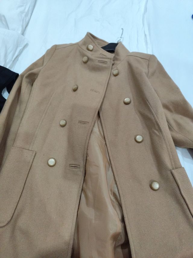 Abrigo pana mujer beige