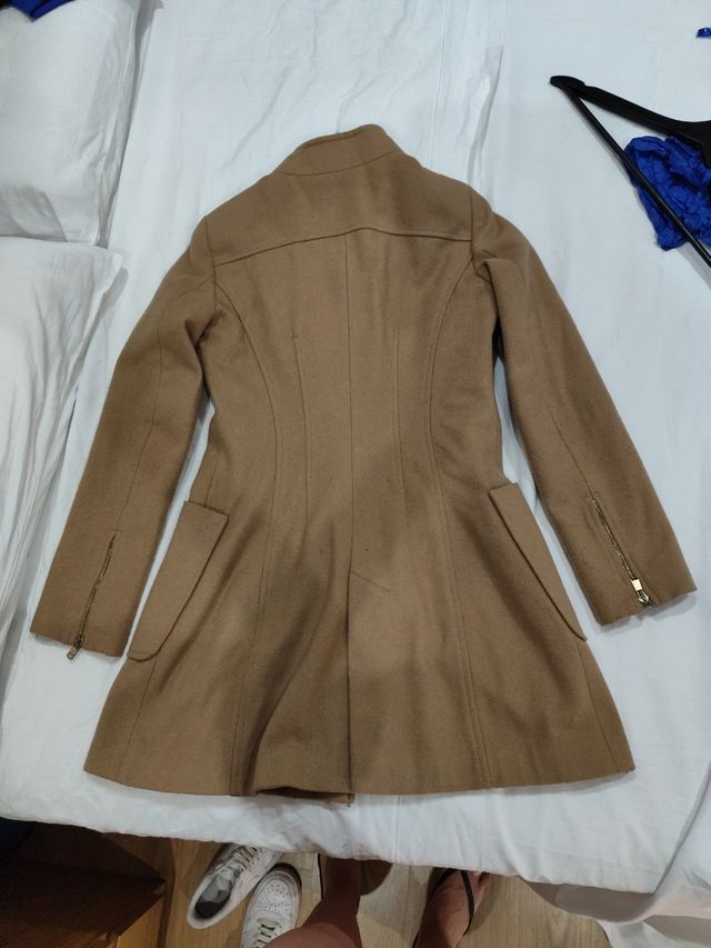 Abrigo pana mujer beige