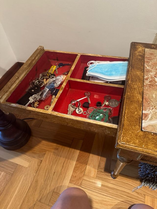 Mesa baja marmol-madera