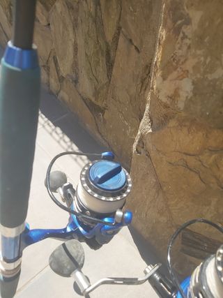 Cañas jigging + carretes