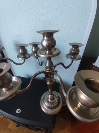 Candelabros Metálicos Plat- 2uds