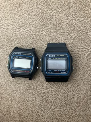 2 relojes Casio vintage negros