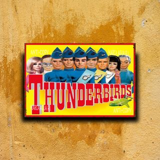 PLACA METALICA THUNDERBIRDS CARTEL SERIE METAL