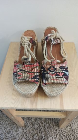 Sandalias cuña multicolor nº39