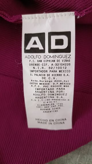 Camiseta Adolfo Domínguez fucsia L