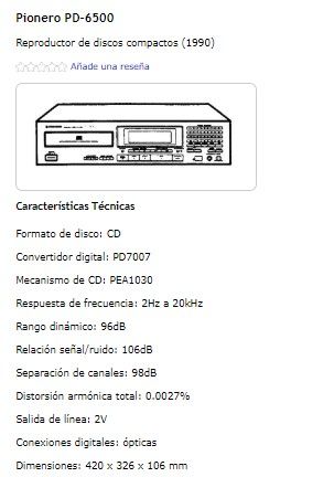 Reproductor CD Pioneer PD-6500