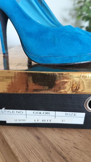 Zapatos tacón azul - Talla 37