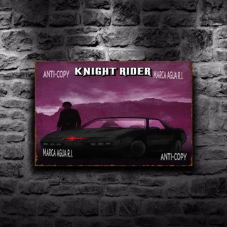 PLACA METALICA COCHE FANTASTICO CARTEL DECORATIVO 