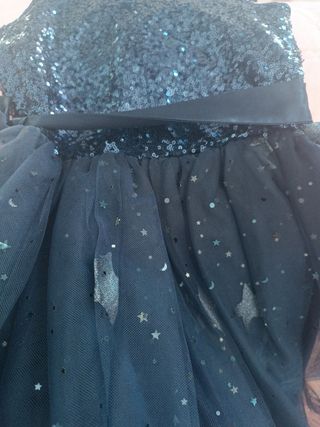 Vestido niña azul lentejuelas