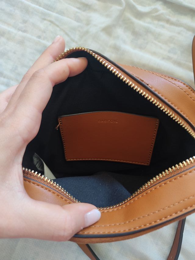 Bolso bandolera de ante marrón