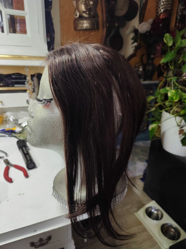 Peluca castaña - flequillo largo