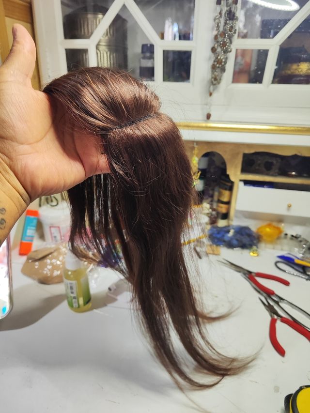 Peluca castaña - flequillo largo