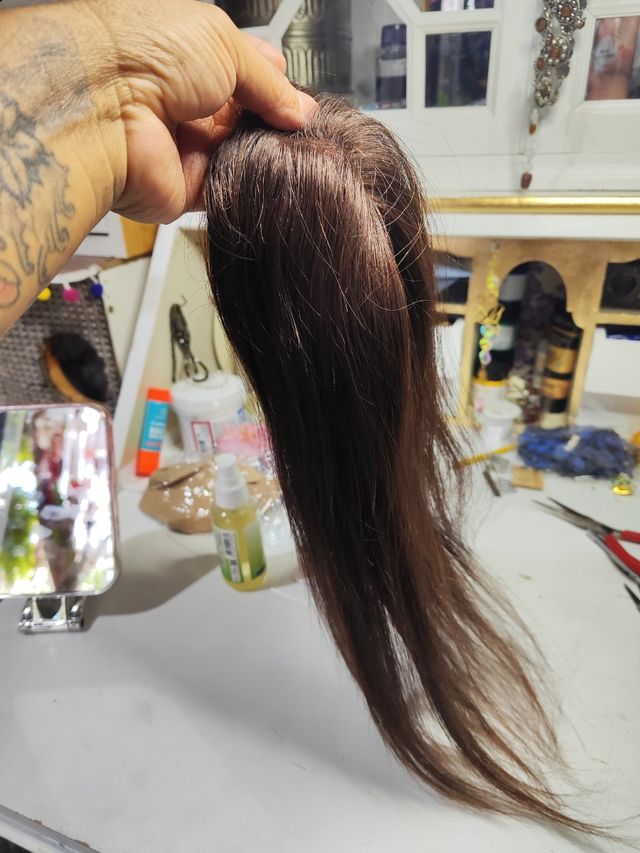 Peluca castaña - flequillo largo