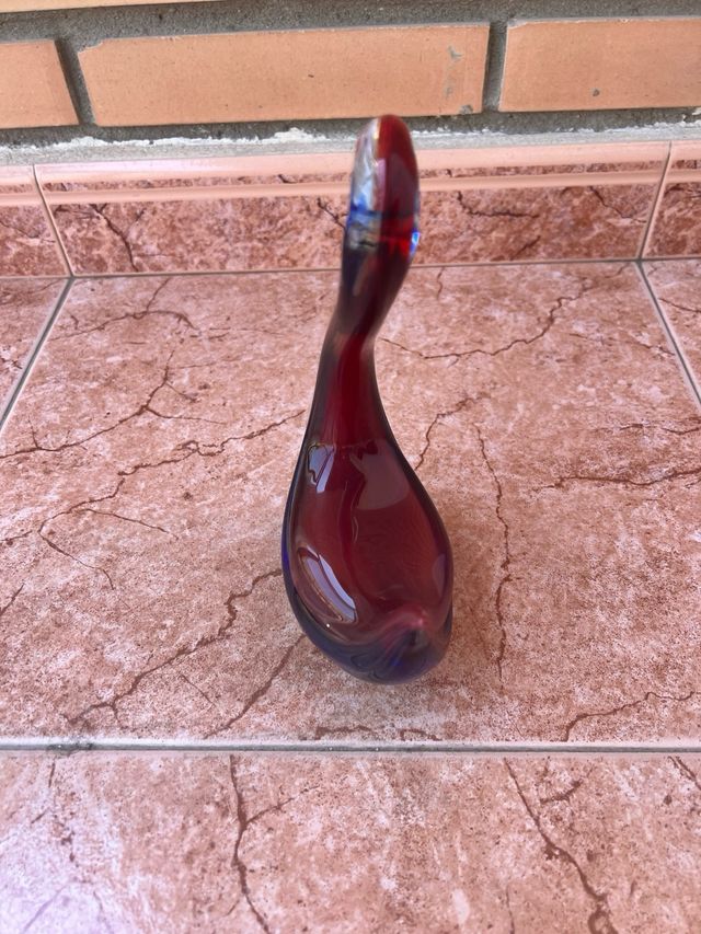 Cigno Murano rosso-blu