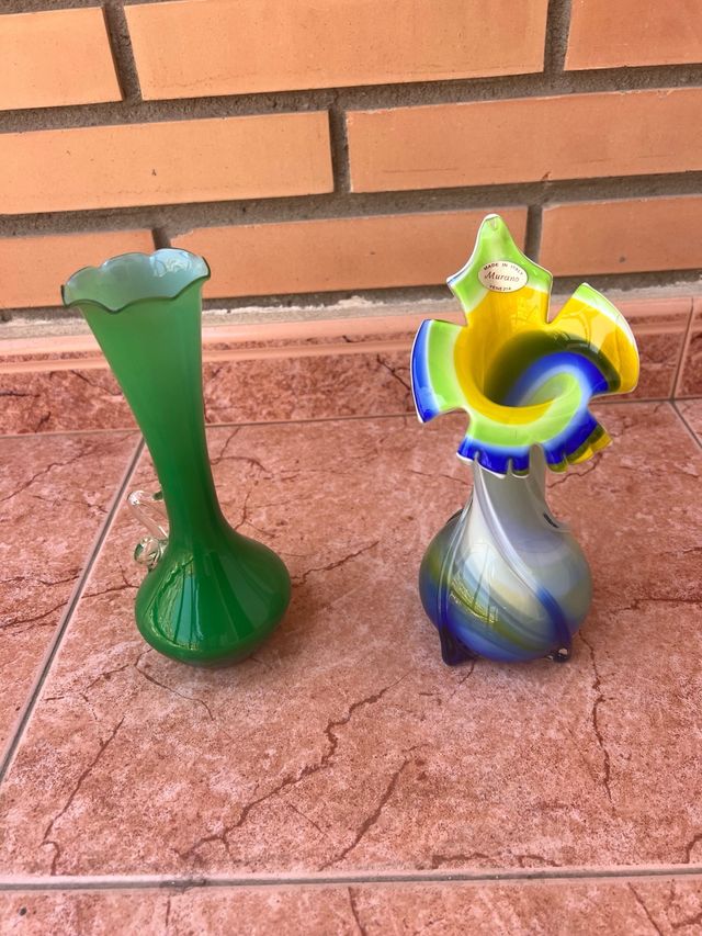 2 vasi di vetro Murano