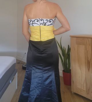 Vestido Fiesta Sonia Peña - Negro/Amarillo - Talla