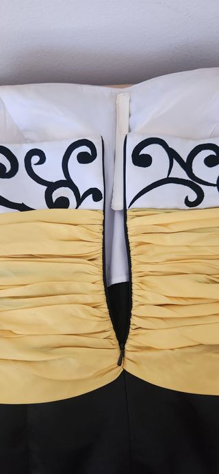 Vestido Fiesta Sonia Peña - Negro/Amarillo - Talla