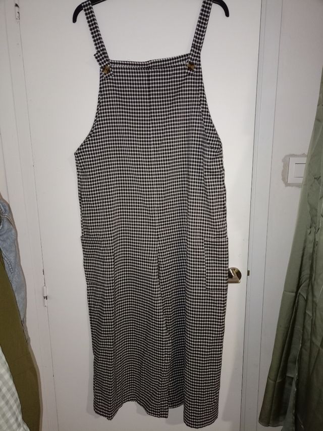 Mono/ peto cuadros blanco-negro