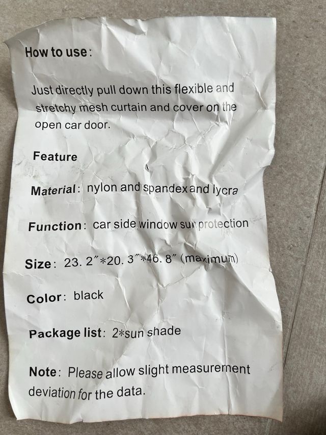 Fundas parasoles coche - 2 uds