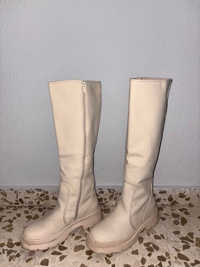 Botas altas beige