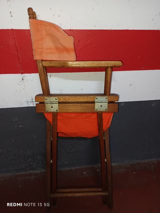 Sillas plegables de madera y tela. 4 Sillas.