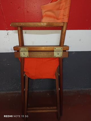 Sillas plegables de madera y tela. 4 Sillas.