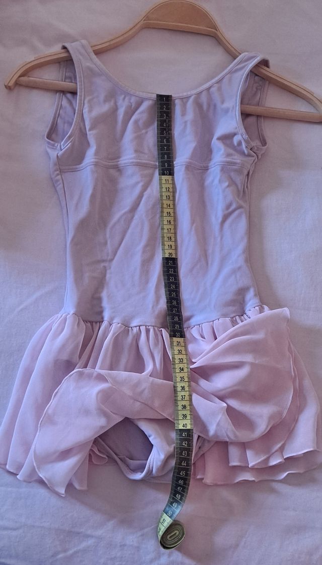 Maillot danza niña rosa con título falda