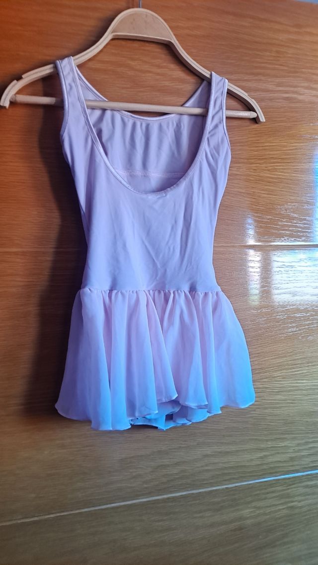 Maillot danza niña rosa con título falda