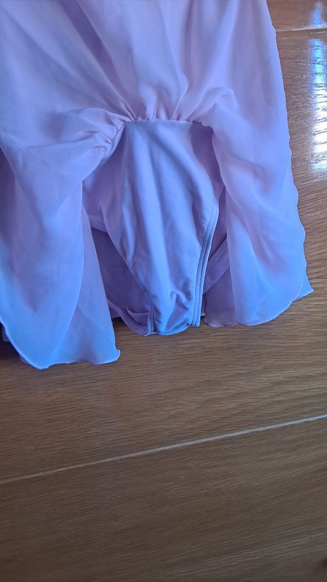 Maillot danza niña rosa con título falda