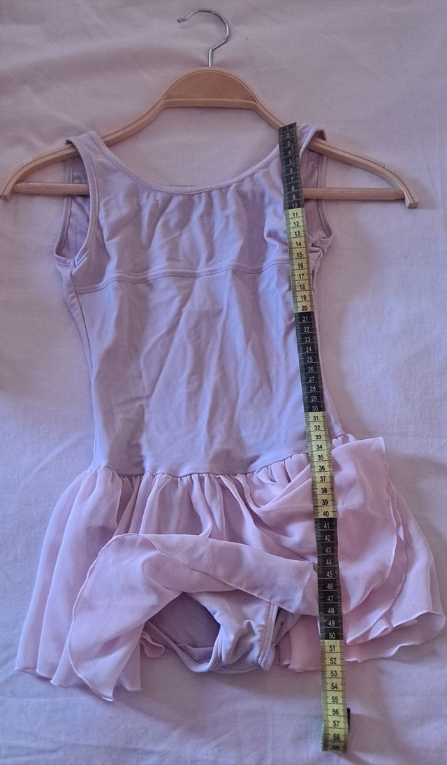 Maillot danza niña rosa con título falda