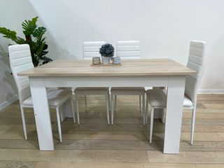 Mesa Comedor 4 Sillas Blanca