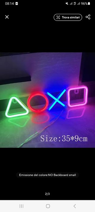 Luce Neon Pulsanti PlayStation