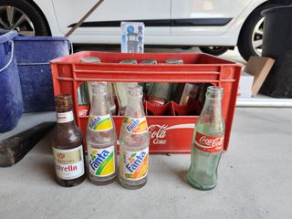 Botellas antiguas Coca-Cola, Fanta y Estrella Damm