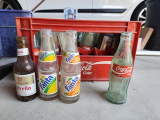 Botellas antiguas Coca-Cola, Fanta y Estrella Damm