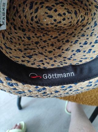 Sombrero paja beige-azul