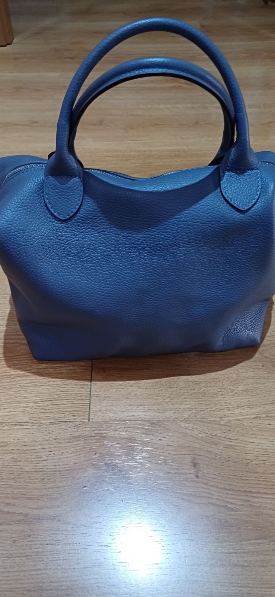 Bolso Piel Azul Bebé