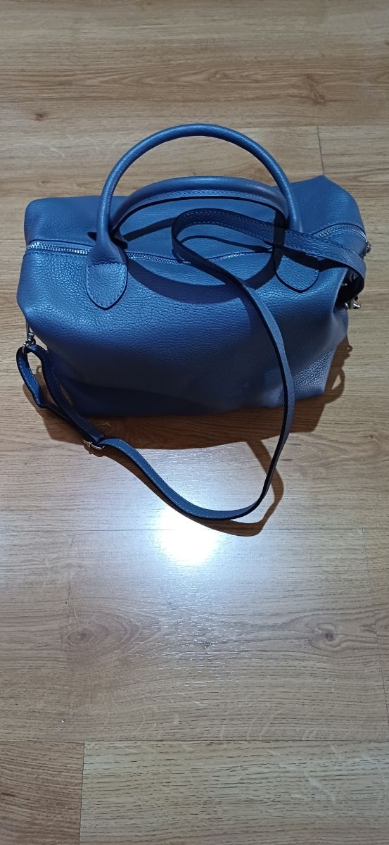 Bolso Piel Azul Bebé