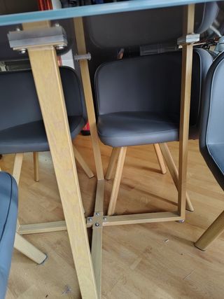 Mesa cristal templado teka 4 sillas - Comedor