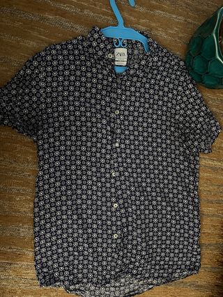 Camisa Zara azul estampada - M