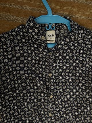 Camisa Zara azul estampada - M
