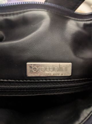 Braccialini borsa a spalla in vera pelle blu