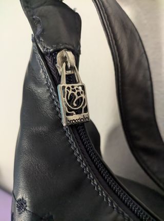 Braccialini borsa a spalla in vera pelle blu