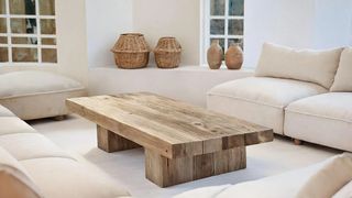 Mesa centro rústica madera maciza