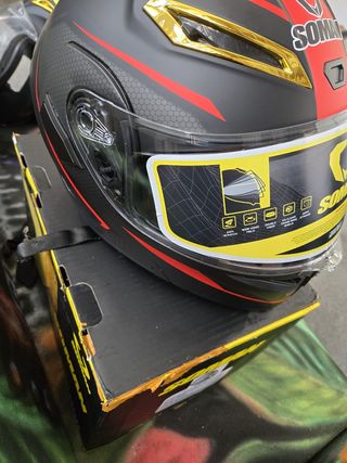 2 Cascos moto Soman con intercomunicador Bluetooth