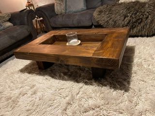 Mesa centro rústica madera maciza